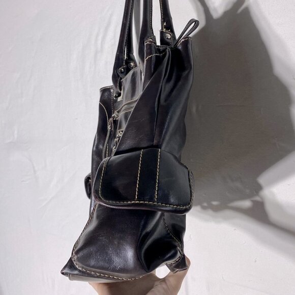 Aldo large brown faux leather purse handbag shoulder bag tote - Picture 3 of 15